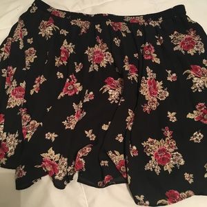 Black Floral Skirt